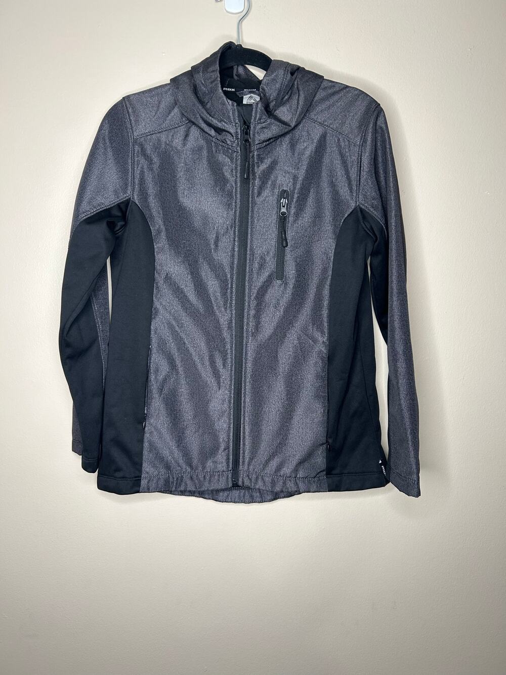 RBX women’s fleece lined gray jacket hood Medium M full zip